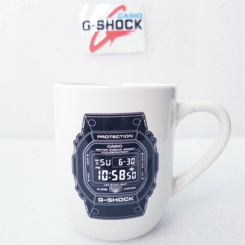 Casio G-Shock DW5600 iconic model  custom 12 oz ceramic coffee cup mug